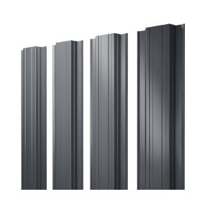 Штакетник Прямоугольный с прямым резом Grand Line 0,45 ПЭ матовый RAL 7024 мокрый асфальт